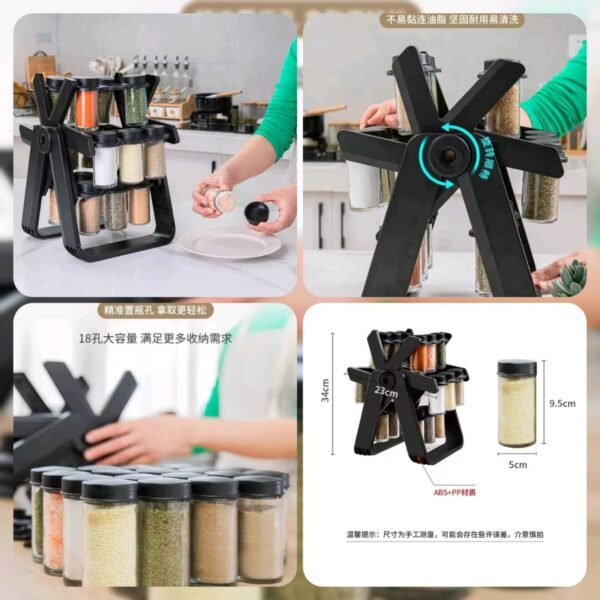 18 Jar Rotating Spice Rack (Box Packing) - for Home Use