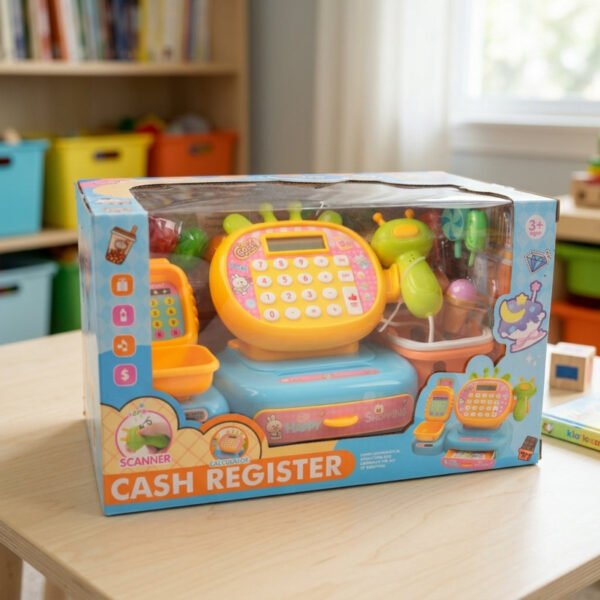 1Set Cash Register Toy Pretend Play For Kid Classic Count Toy With Scanner True Calculator Toy Pretend Play Gift For Pre