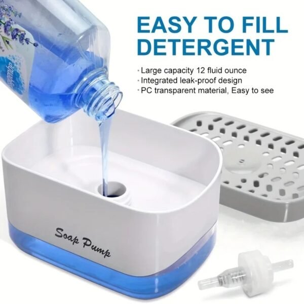 2 in 1 Liquid Soap Dispenser Auto Soap Pump With Sponge Holder Latest Kitchen Tool Good Quality