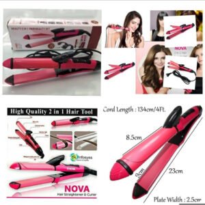 2 in 1 NOVA NHC-2009 Hair Curler and Hair Straightener - for Home Use