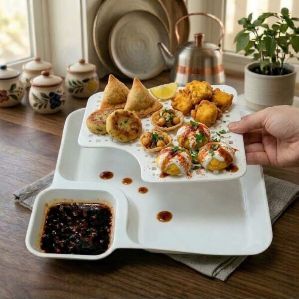 2 in 1 Snack Feeding Plate with Sauce Compartment - Online in Pakistan