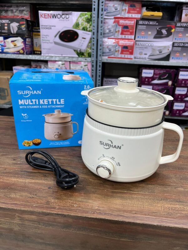 2 Litre 600Watt 2 Litre Multi Cooking Kettle with Steamer & Egg Attachment - Best Price in Pakistan