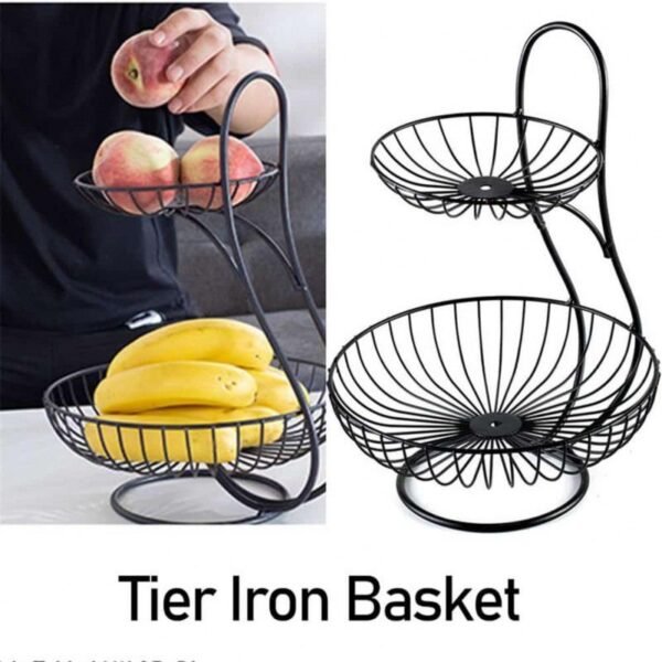 2 Tier Fruit Iron Basket - for Home Use