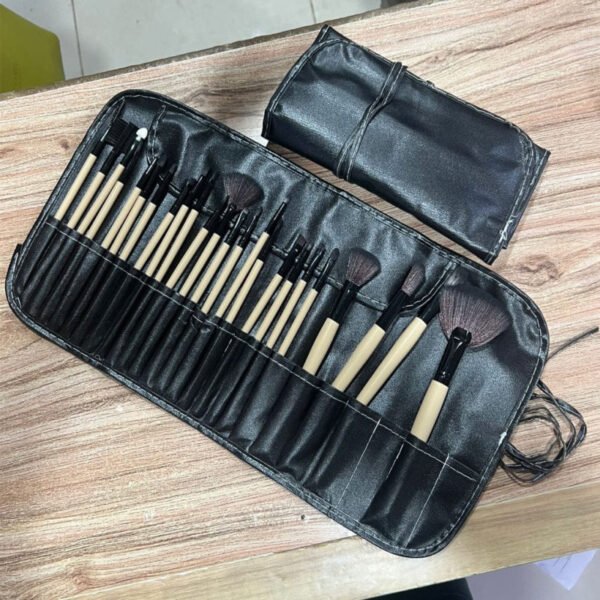 24 Pcs Advanced Makeup Eyebrow Shadow Cosmetic Brush Set Kit With Pouch