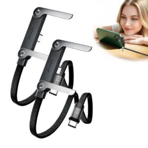 240W Quick Charging Cable with Invisible Holder 2 in 1 USB Cable Foldable Phone Stand
