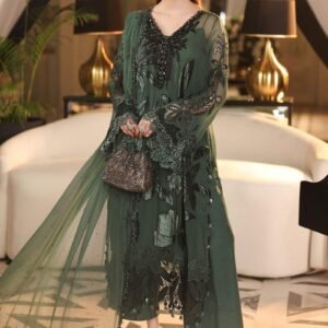 Embroidered Chiffon 3-Piece Suit for Women - Premium Wedding Edition - view 2