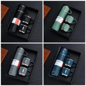 3 Cup Double-Layer Stainless Steel Vacuum Flask Set (Random Colors) (Discount on quantity) - Durable Design