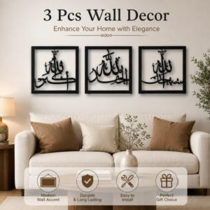 3 Frames of Tasbih e Fatima Beautiful Islamic Calligraphy Wall Art - with Cash on Delivery