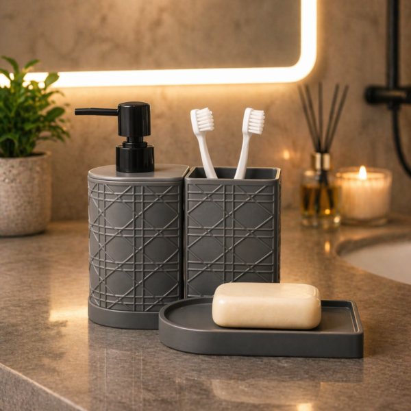 3 Pcs Bathroom Accessory Set - Best Price in Pakistan