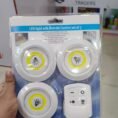 3 piece wireless tap LED light with remote control for cupboard and wardrobe