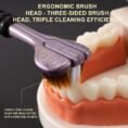 3 Sided Soft Bristles Toothbrush Non Slip Deep Cleaning Triple Head Tooth Brush Soft Toothbrushes for Adults and Kids Pa