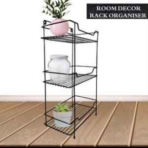 3 Sqaure Shape Tier Multipurpose Organizer for Kitchen & Bathroom (With screw hooks) - for Home Use
