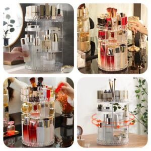 360 Rotating Diamond Cut Cosmetic Organizer (10inch Medium Size) - High Quality
