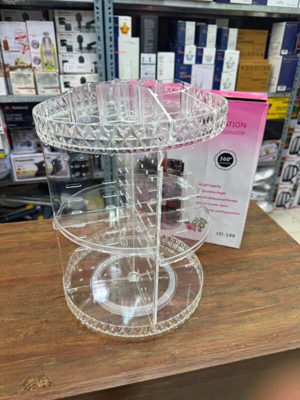 360-rotating-diamond-cut-cosmetic-organizer-12inch-big-size-1 360 Rotating Diamond Cut Cosmetic Organizer (12inch Big Size) - Durable Design