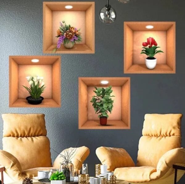 3d Flower wall paper sticker - for Home Use