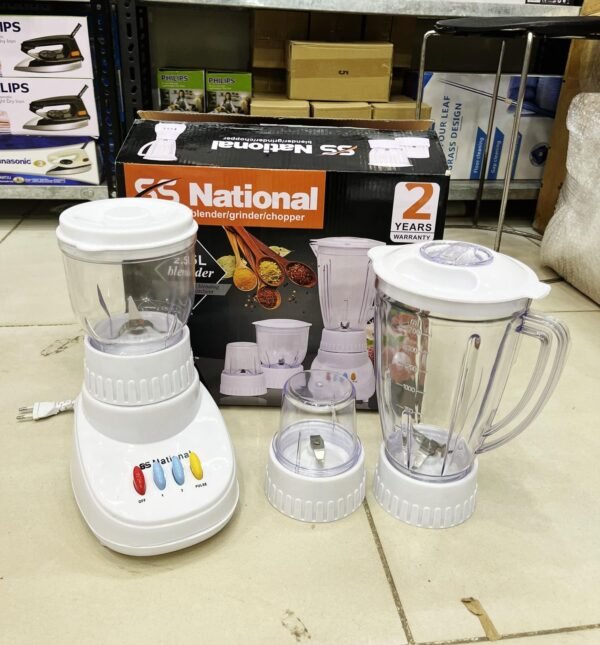 3in1 Blender / Grinder / Chopper with 2 Speeds + Pulse Function (2 Years Warranty Available ) (Random Model) - for Home