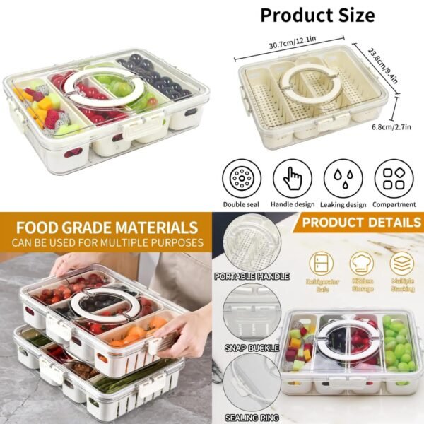 4 grid box with drainer with lid - Online in Pakistan