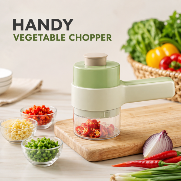 4 in 1 Handheld Electric Vegetable Cutter USB Rechargeable Vegetable Cutter Slicer - with Cash on Delivery