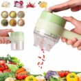 4 in 1 Handheld Electric Vegetable Cutter USB Rechargeable Vegetable Cutter Slicer - with Cash on Delivery