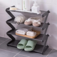 4 Layer Z Shaped Shoe Rack Multi Purpose Plastic Rack 4 Shelf Organizer - with Cash on Delivery