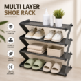 4 Layer Z Shaped Shoe Rack Multi Purpose Plastic Rack 4 Shelf Organizer - with Cash on Delivery