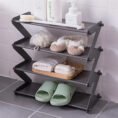 4 Layer Z Shaped Shoe Rack Multi Purpose Plastic Rack 4 Shelf Organizer - with Cash on Delivery