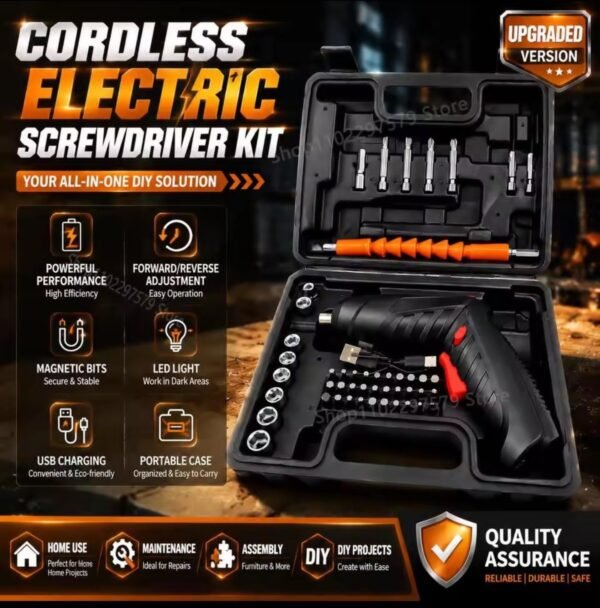 47-Piece Rechargeable Rechargeable Screwdriver Kit