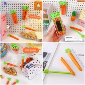 5 Pcs Carrot Shape Food Sealing Clip - with Cash on Delivery