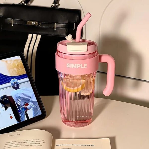 520ml Large Capacity Thumblar with Glass straw - Best Price in Pakistan