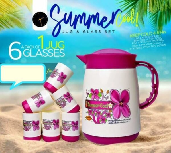 6pcs Glass and 1pcs Jug Set with Box Packing - with Cash on Delivery