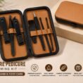 7 piece manicure pedicure nail care grooming kit complete set