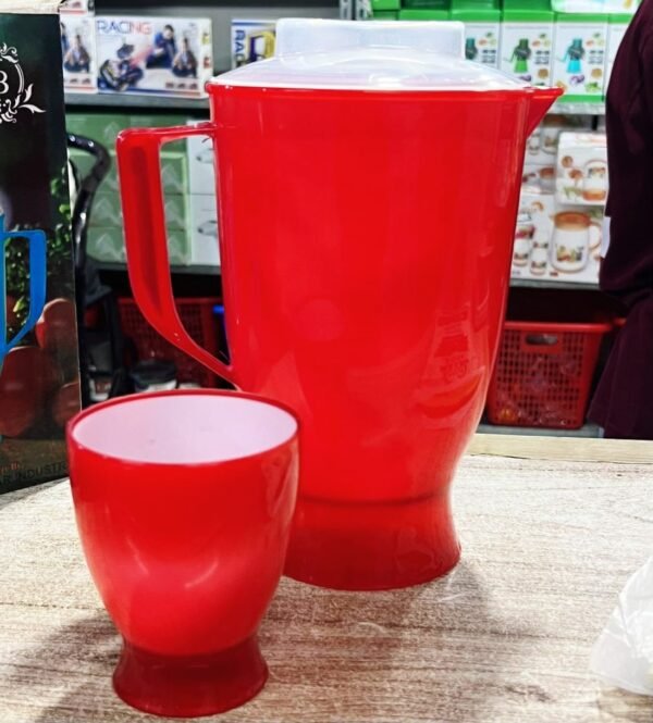 /7pcs - Set of 7pcs New Shiny Water Jug and Glass Set with Box Packing (Mix/Random colour) — photo 3 (Al-Atabah PK)