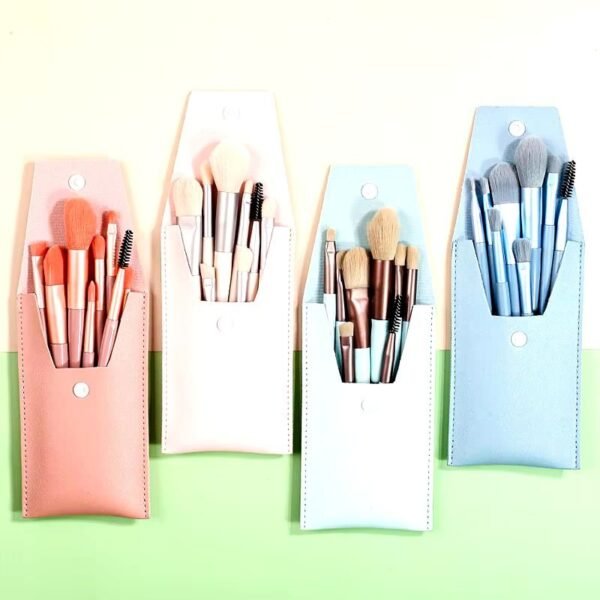 8 Pcs Leather Makeup Brushes Set - Online in Pakistan