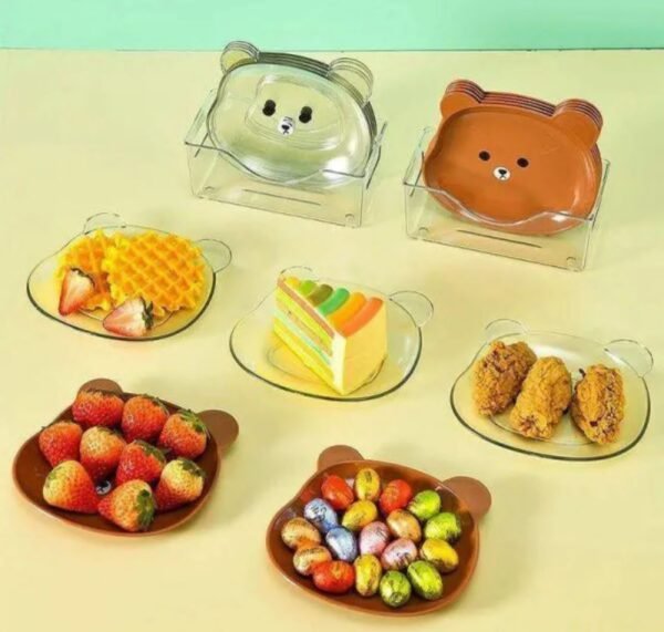 8pcs Bear Plate set - Durable Design