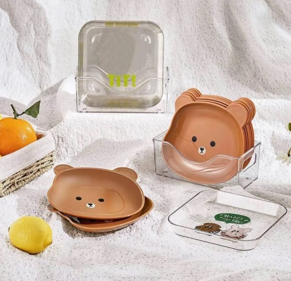 8pcs Bear Plate set - Durable Design