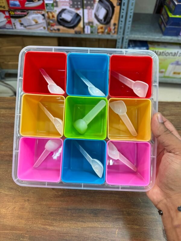 9 Compartments Spice Jar Box - with Cash on Delivery