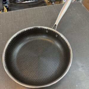 9 inch Compact Size SUS Stainless Steel Non-Stick Silver Pan