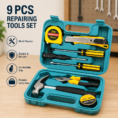 9 PCS Advanced Tool Set with Storage Box YL 8009A Model Durable Home Repair DIY Toolkit Organized Plastic Storage Box