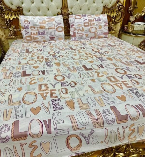 New Variety Pure Cotton King Size Bedsheet 3 Pieces