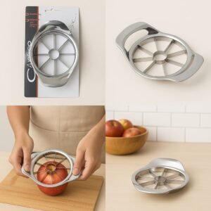 Stainless Steel Apple Cutter - Fruit Slicer and Corer for Quick Even Slices