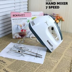 Electric Scarlett Hand Mixer 7 Speed with Egg Beater and Dough Hooks
