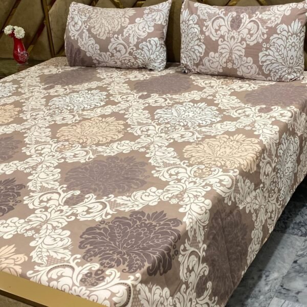 New Variety Pure Cotton King Size Bedsheet 3 Pieces