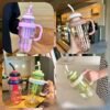1300ML Ice Cream Shape Plastic Tumbler with Handle and Straw