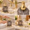Luxury Soap Dispenser with Gold Pump - Transparent and Smoky Liquid Soap Bottle