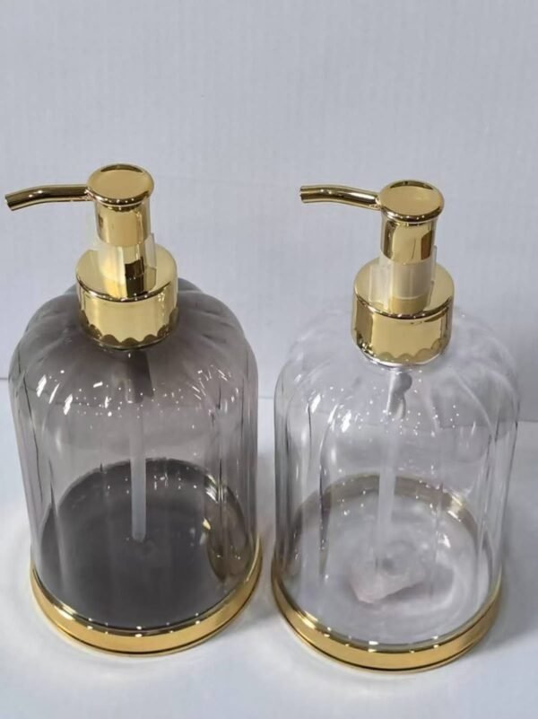 Luxury Soap Dispenser with Gold Pump - Transparent and Smoky Liquid Soap Bottle