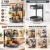 2 Tier Rotating Metal Organizer - Space Saving Turntable Storage Rack