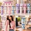 1200ML Stainless Steel Vacuum Tumbler with Handle - Floral Design Travel Mug 40 OZ