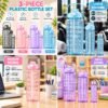 Motivational Water Bottle Set of 3 - 2000ML 900ML and 300ML Sports Bottles