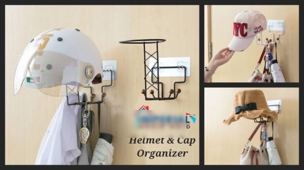 Helmet and Cap Organizer Wall Mounted Hook Rack