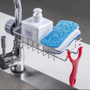 Stainless Steel Tap Basket - Faucet Mounted Sponge and Soap Holder